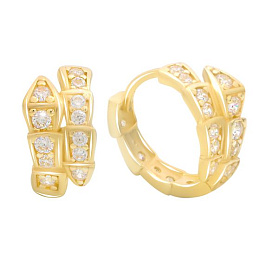 Золотые серьги с фианитами 0.38ct