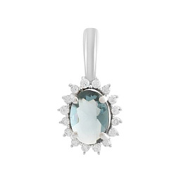 Silver pendant with a 0.72-carat London Blue topaz