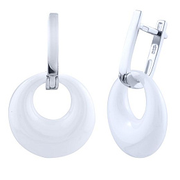 Silver earrings with ceramics