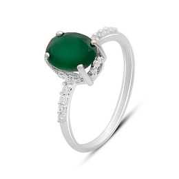Silver ring with a 1.82-carat agate