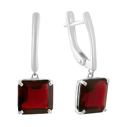 Серебряные серьги с гранатом nano 7.825ct