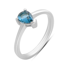 Серебряное кольцо с топазом Лондон Блю 0.469ct