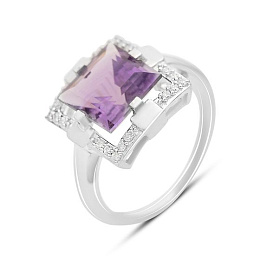 Срібна каблучка з аметистом 4.838ct