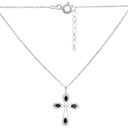 Срібне кольє з сапфіром 1.152ct