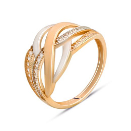 Золотое кольцо с фианитами 0.32ct