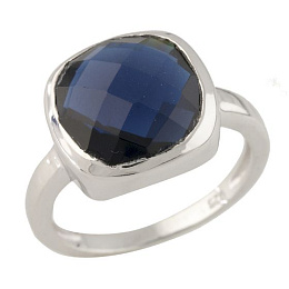 Серебряное кольцо с сапфиром nano