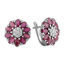 Sterling silver earrings with ruby 8.732ct