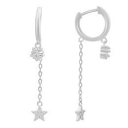 Silver Earrings with Fianites
