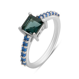 Серебряное кольцо с топазом Лондон Блю 1.39ct, топазом
