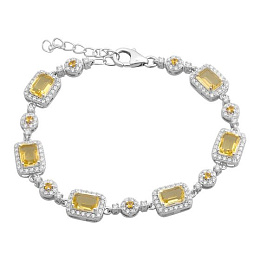 Срібний браслет із цитрином nano 7.51ct