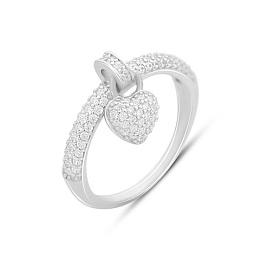 Срібна каблучка з фіанітами