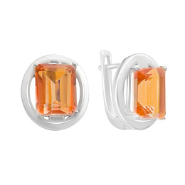 Срібні сережки із золотим кварцом 6.95ct