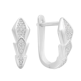 Серебряные серьги с фианитами