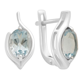 Серебряные серьги с топазом 2.99ct