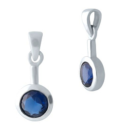 Серебряная подвеска с сапфиром nano