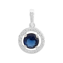 Срібна підвіска з сапфіром nano 0.9ct