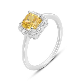 Silver ring with cubic zirconia