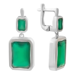 Серебряные серьги с агатом 13.205ct