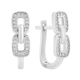 Silver earrings with cubic zirconia