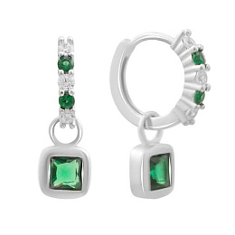 Серебряные серьги с фианитами