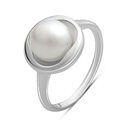 Silver ring with pearls