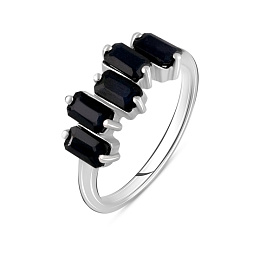 Silver ring with a 1.792-carat sapphire