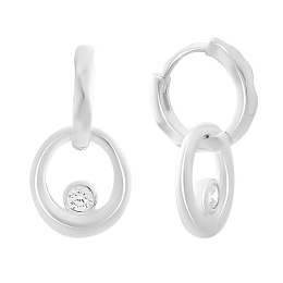 Silver Earrings with Cubic Zirconia