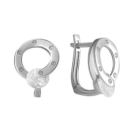 Золоті сережки з фіанітами 0.6ct