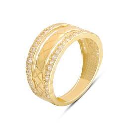 Золота каблучка з фіанітами 0.5ct