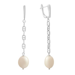 Silver earrings with baroque pearls