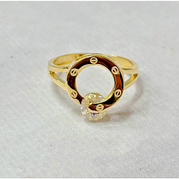 Золотое кольцо с фианитами 0.3ct