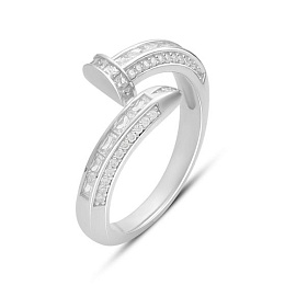 Silver Ring with Fianites