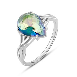 Silver ring with a 2.9-carat mystic topaz