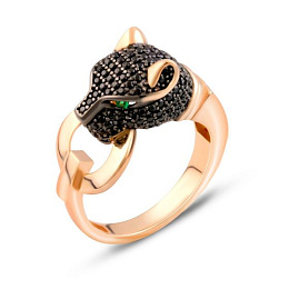 Золота каблучка з фіанітами 0.4ct