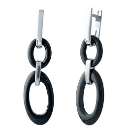 Silver earrings with ceramics