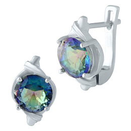 Серебряные серьги с мистик топазом 3.763ct