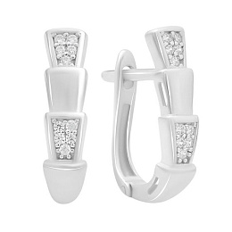 Срібні сережки з фіанітами 0.2ct