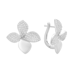 Серебряные серьги с фианитами