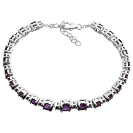 Серебряный браслет с аметистом