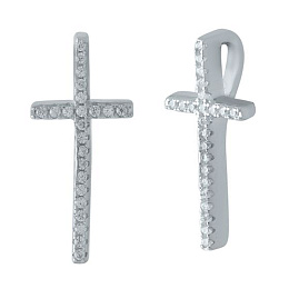 Серебряный крестик с фианитами