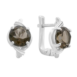 Silver earrings with smoky quartz (3.6 carats)
