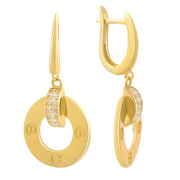 Золоті сережки з фіанітами 0.28ct