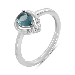 Срібна каблучка з топазом Лондон Блю 0.555ct