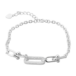 Silver bracelet with phianites