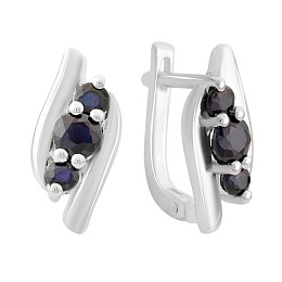 Срібні сережки з сапфіром 1.65ct