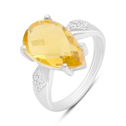 Silver ring with a 4.572ct nano citrine
