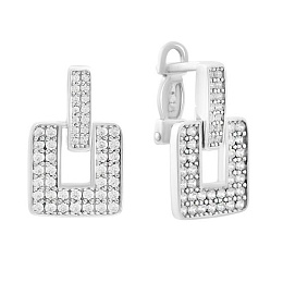 Серебряные серьги с фианитами