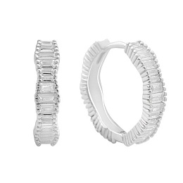 Silver earrings with cubic zirconia