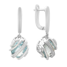 Серебряные серьги с топазом 11.96ct