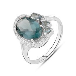 Срібна каблучка з топазом Лондон Блю 3.365ct